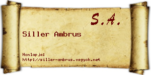 Siller Ambrus névjegykártya